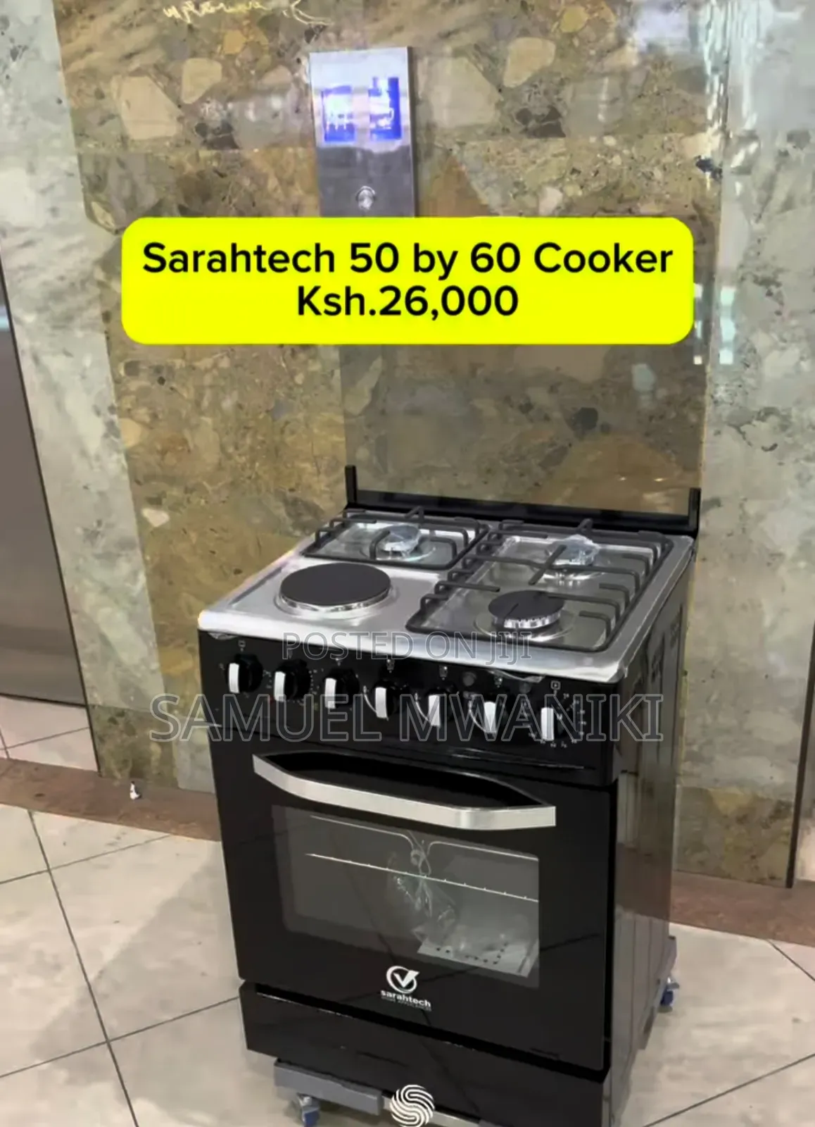 Sarahtech 3 Gas + 1 Hotplate Cooker Electric Oven 60 by 50