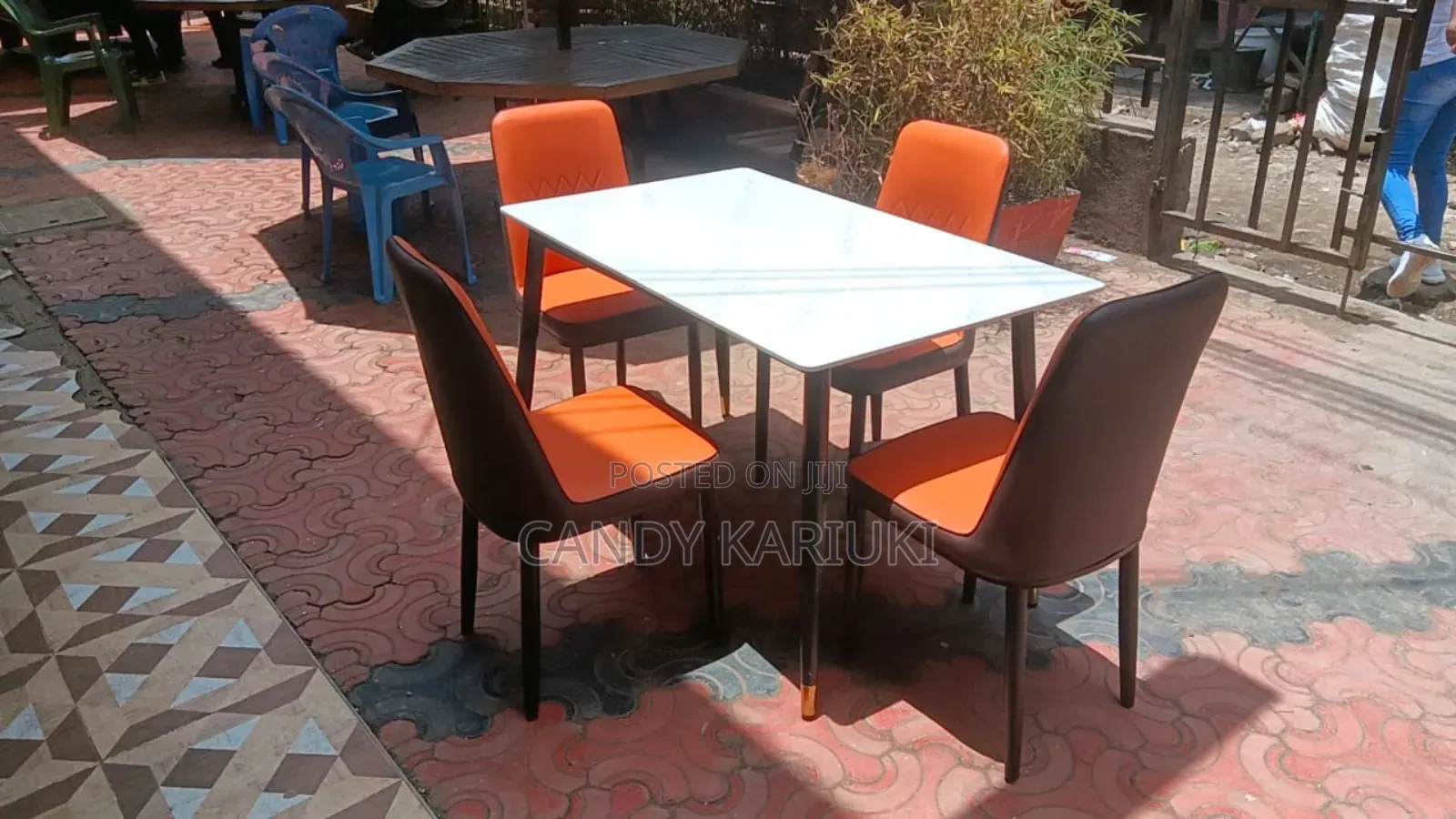 Classy 4 Seater Dining Table Set With Top Marble