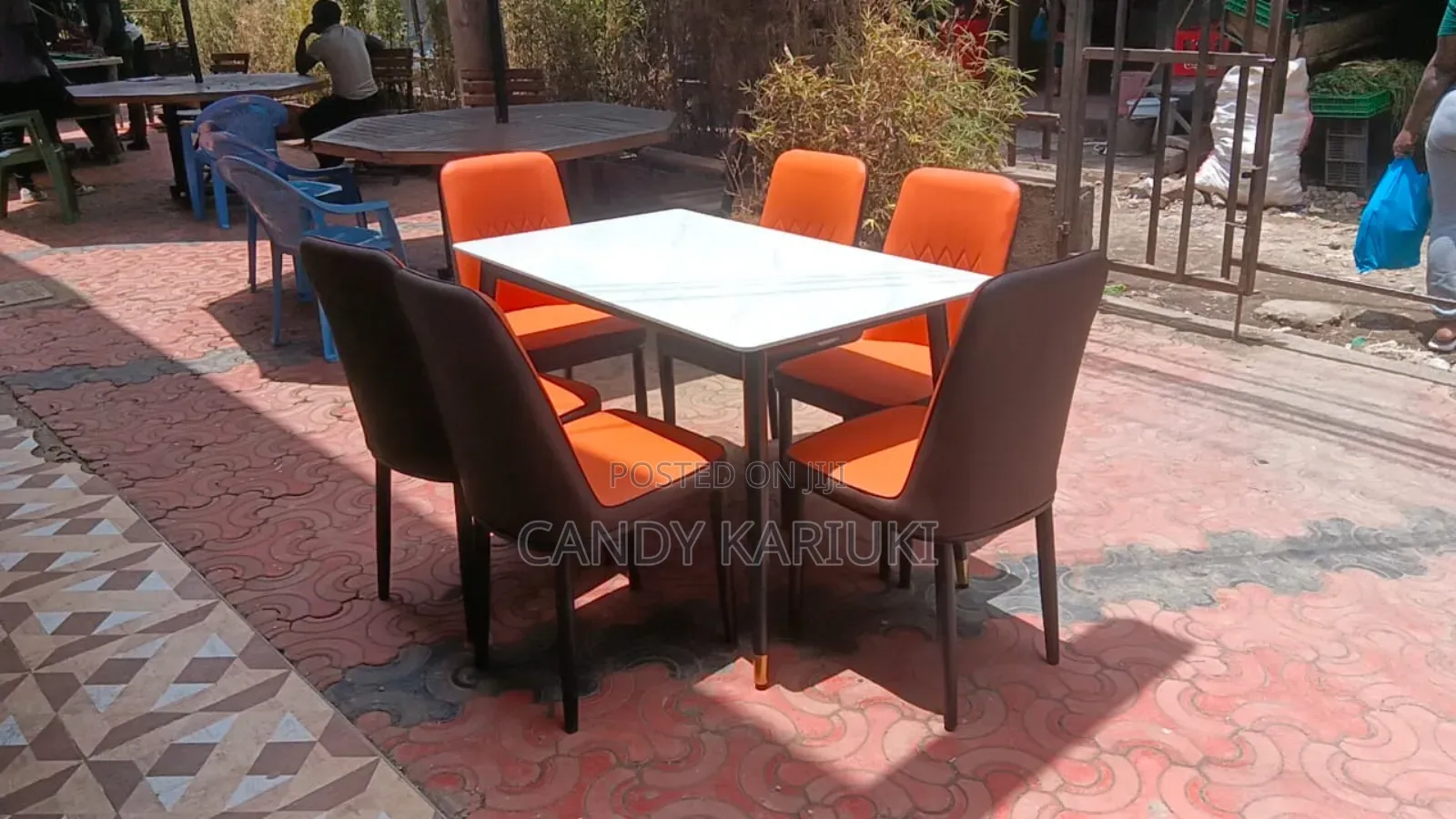 Modern Pure Marble 6 Seater Dining Table Set