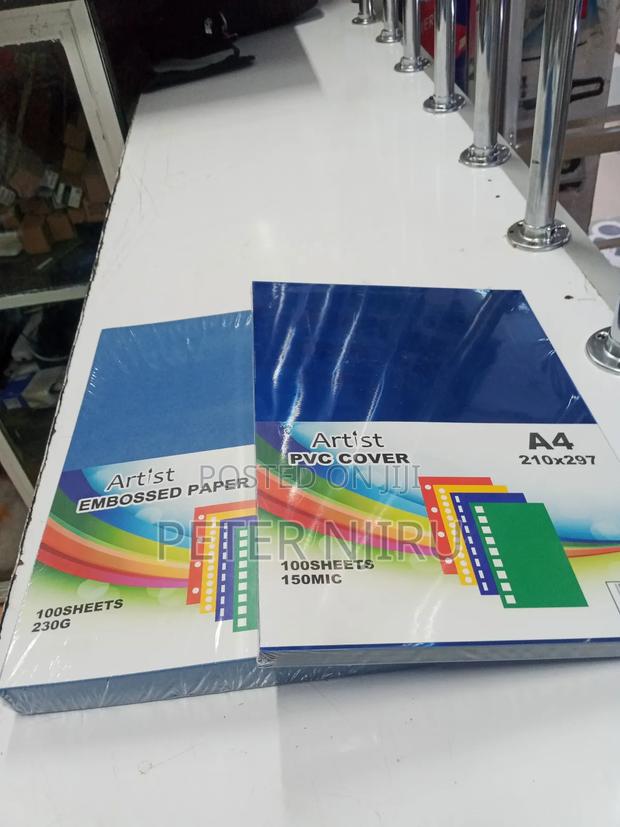 Emborsed Paper Blue Set With Binding Cover - main view