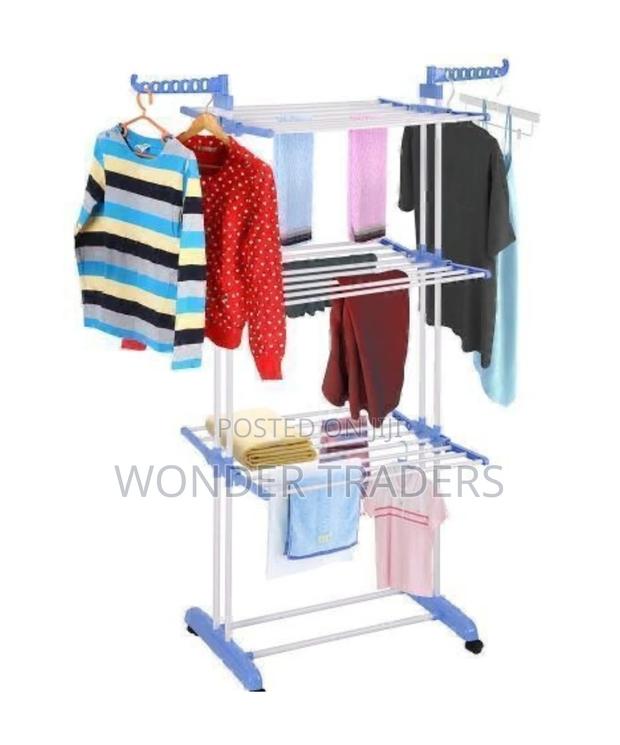 Three Layer Laundry Drying Rack With Hanger