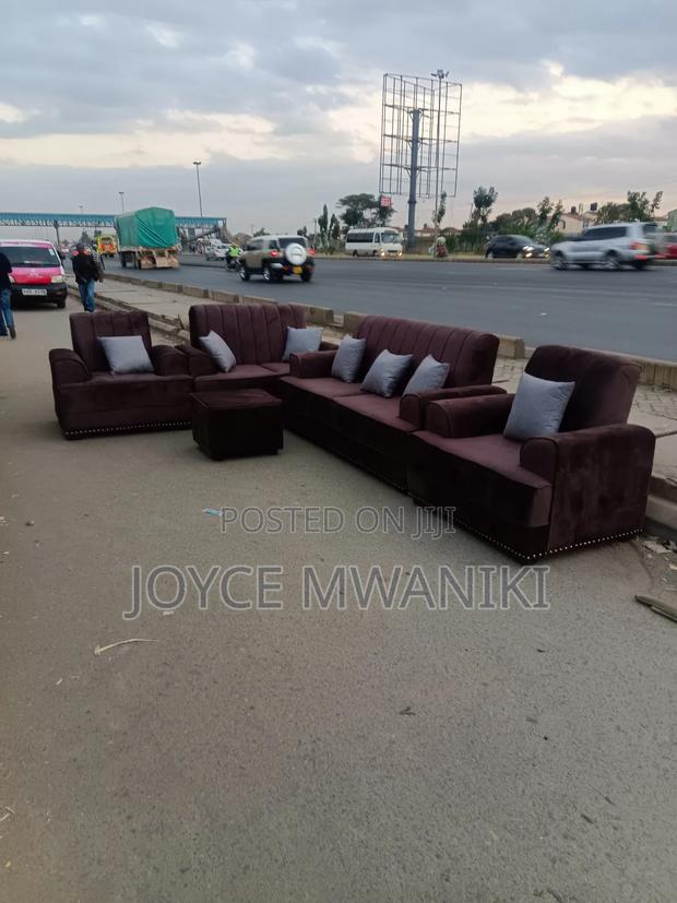 Sofa Set, 7 Seater Latest Design Dark Brown 