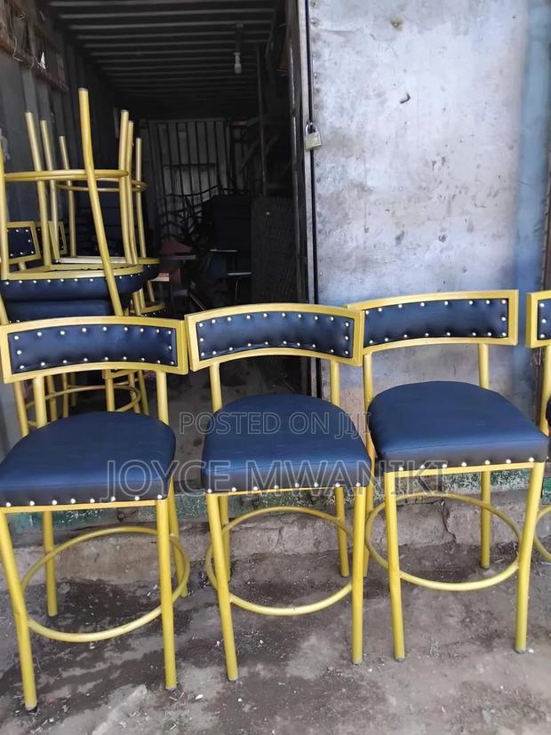 High Bar Chairs, Gold and Black 