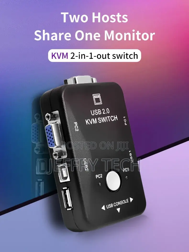 VGA Cable Switcher HD 1080P 2 / 4 Port in 1 Out Printer USB2