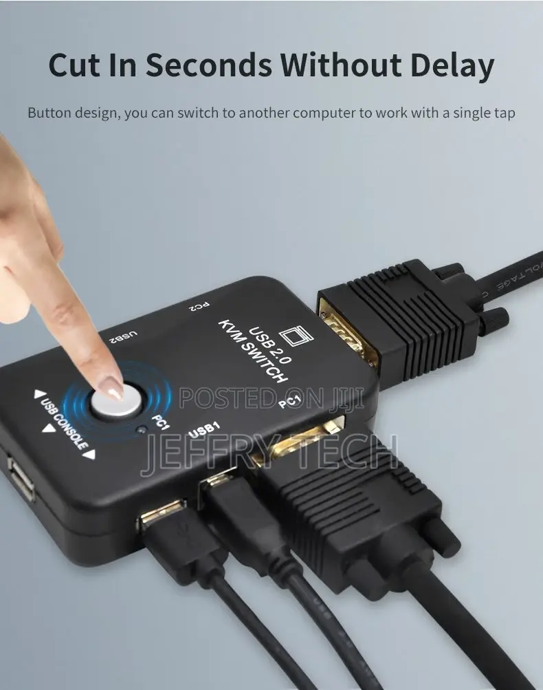 VGA Cable Switcher HD 1080P 2 / 4 Port in 1 Out Printer USB2