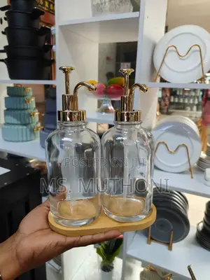 *2 Pc Set Coffee Syrup Dispenser + Bamboo Tray