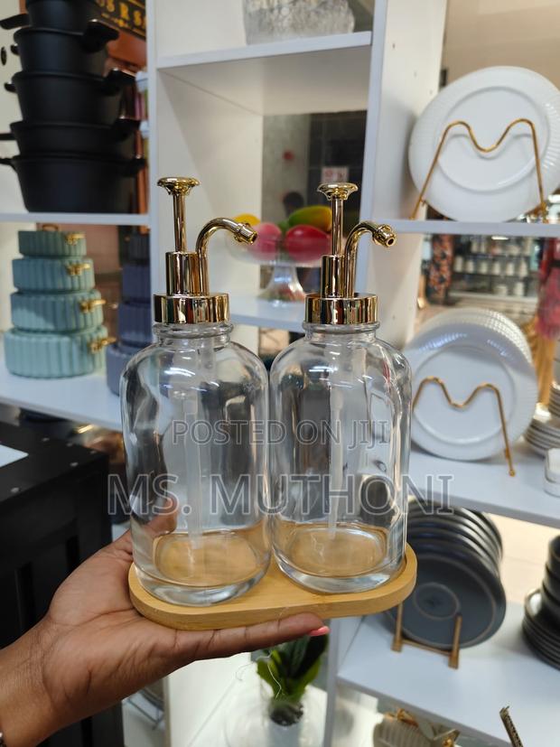 *2 Pc Set Coffee Syrup Dispenser + Bamboo Tray - thumbnail 4