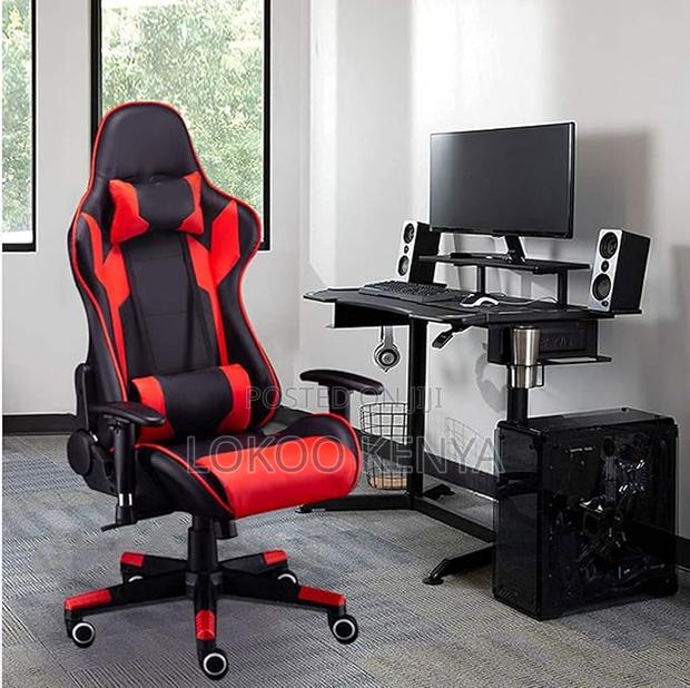 Gaming Chair; Red Leather Gaming Chair