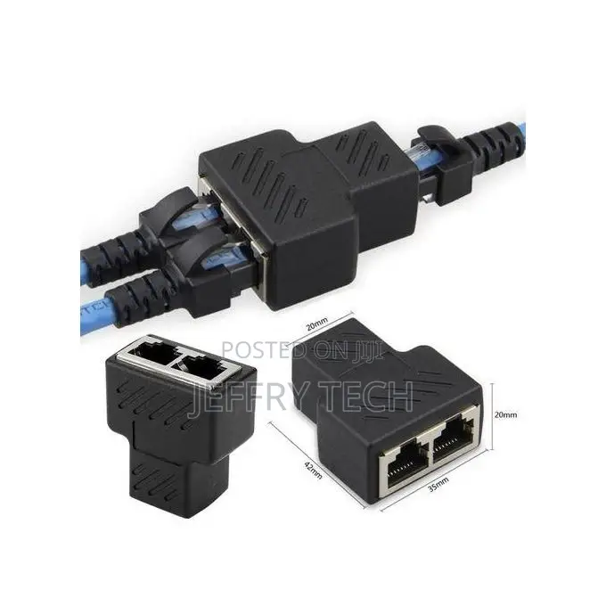 1 to 2 Ethernet Network RJ45 Splitter Extender Plug Adapter
