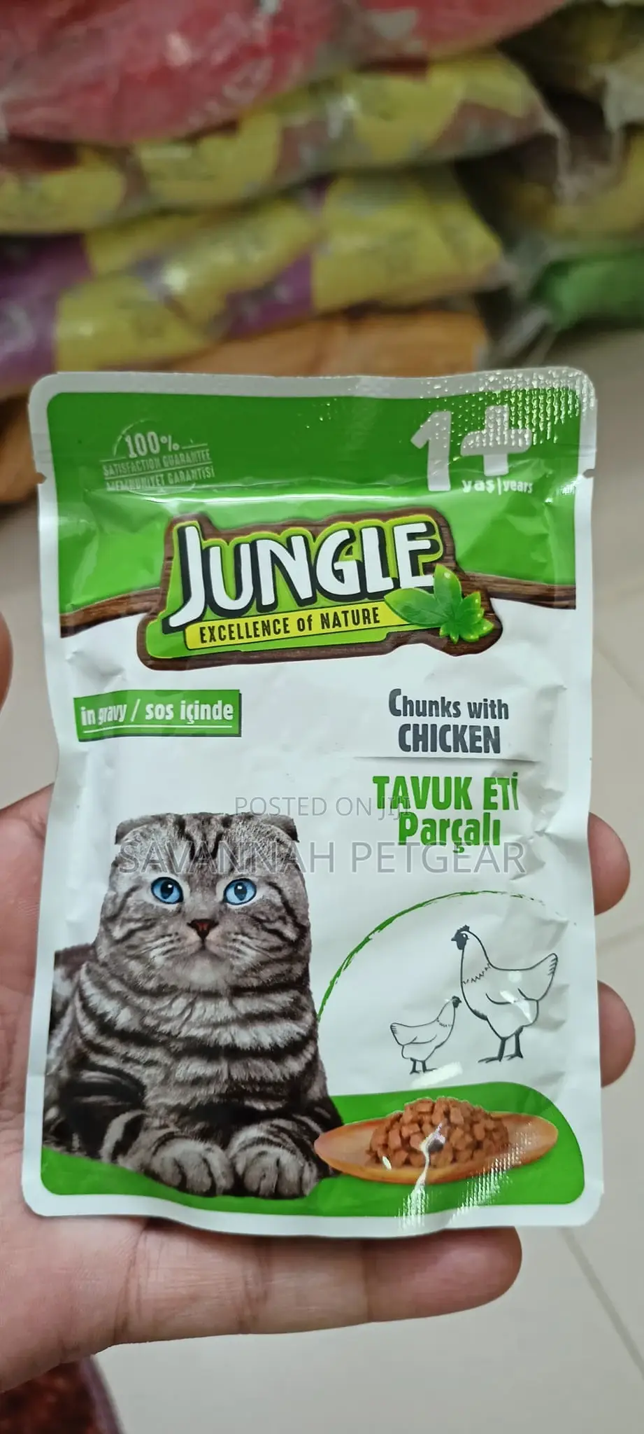 Jungle Pouch Chicken in Jelly Wet Cat Food - 24 Pouches