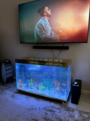 Tv Stand Aquarium Complete With Fish and Deco