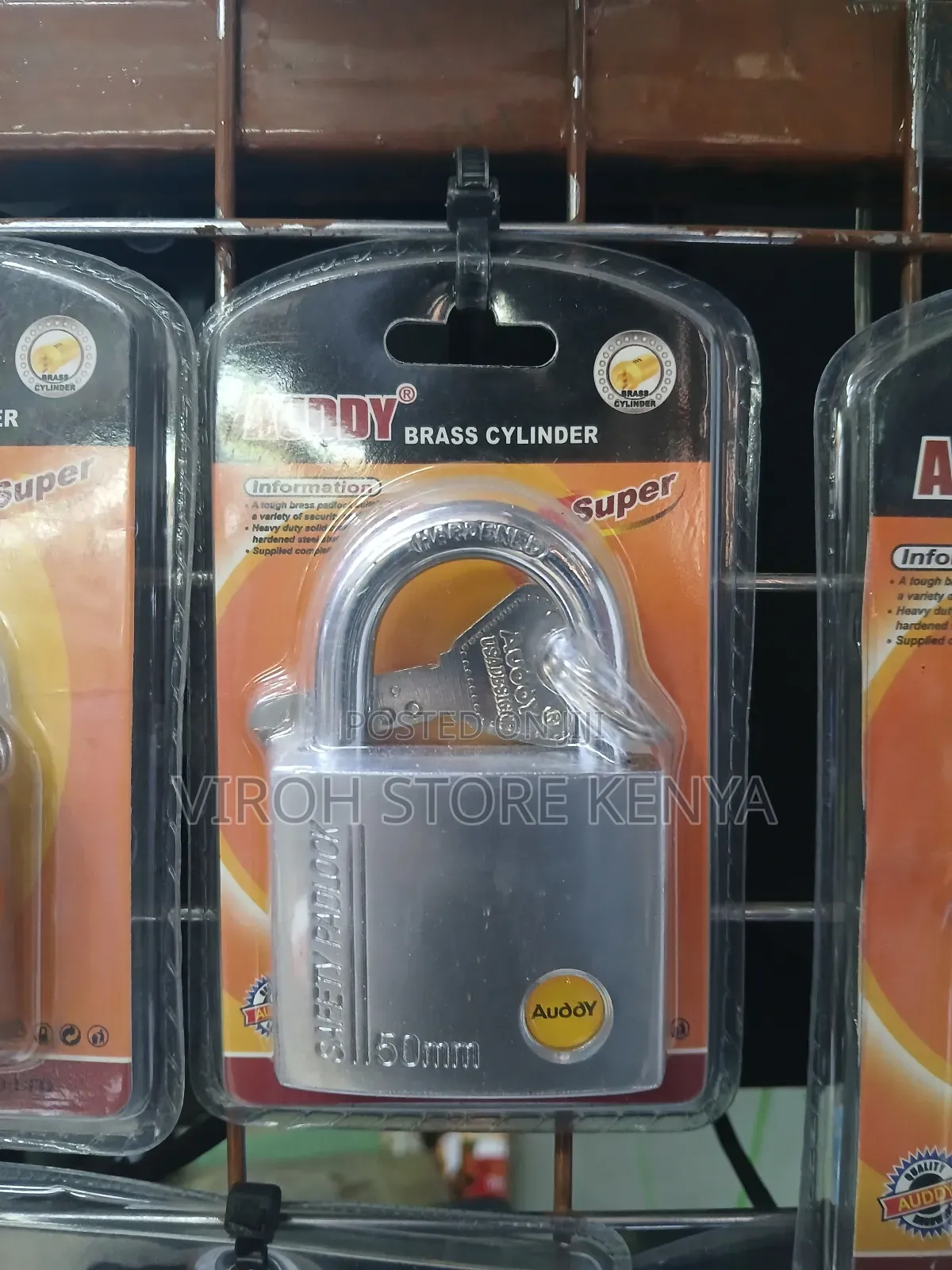Auddy Brass Cylinder Padlock 50mm Padlock