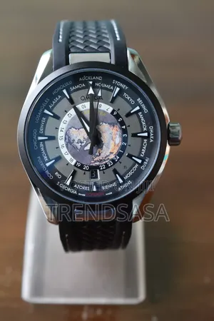Omega Globemaster Black Rubber Straps