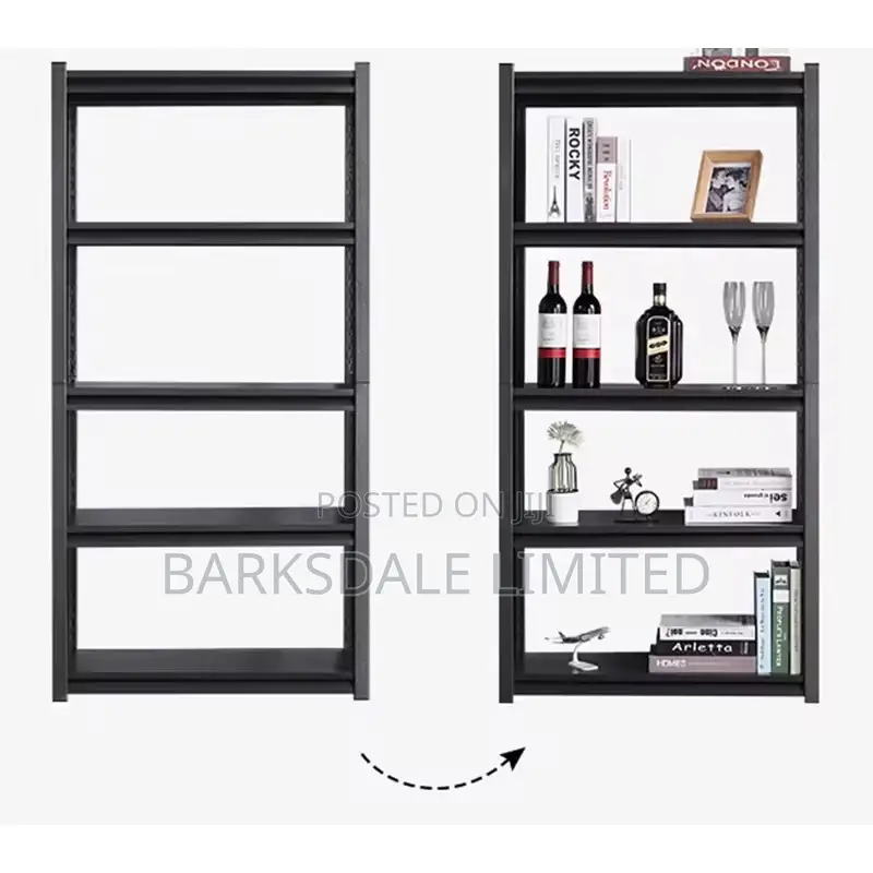 Shelves Metal Adjustable Storage 5-tier 90*40*180cm Black