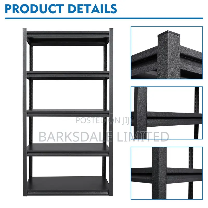 Shelves Metal Adjustable Storage 5-tier 90*40*180cm Black