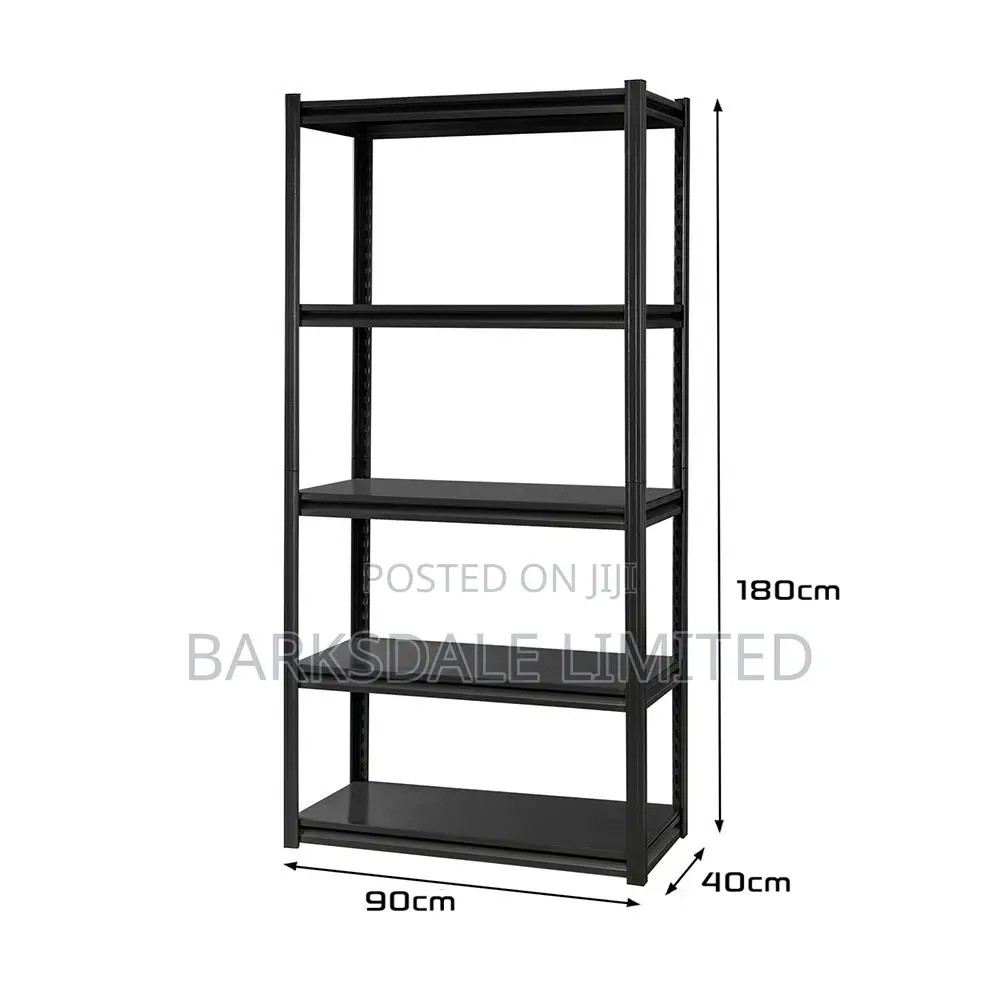 Shelves Metal Adjustable Storage 5-tier 90*40*180cm Black