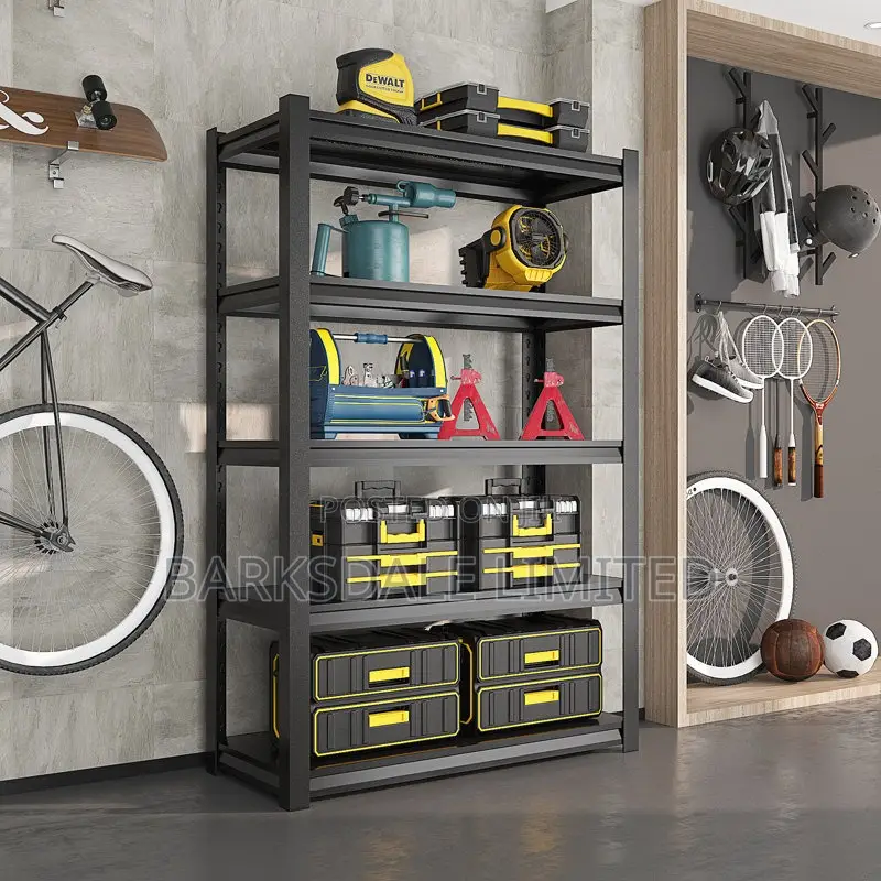 Shelves Metal Adjustable Storage 5-tier 90*40*180cm Black