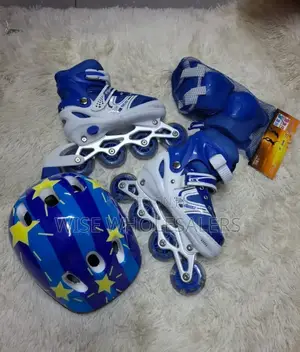 Complete Red Roller Skating Shoes With Protective Gears°°•°°