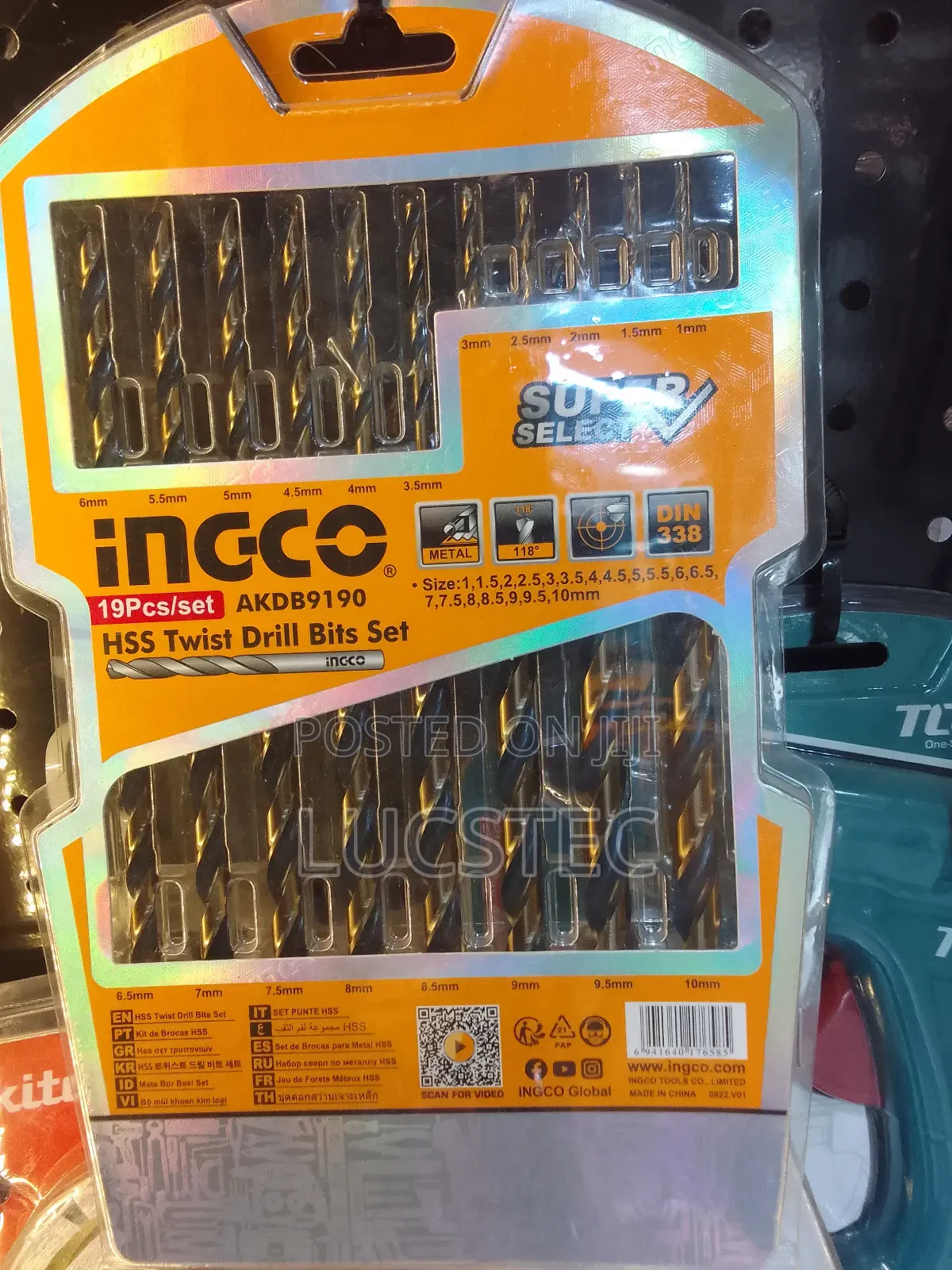 INGCO AKDB9190 HSS Twist Drill Bits 19pcs Set