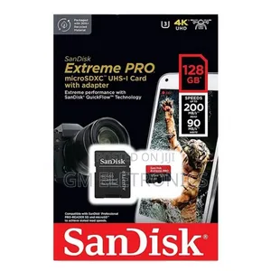 Sandisk 128gb Extreme Pro (200mb/S + 90mb/S) Micro SDXC Card