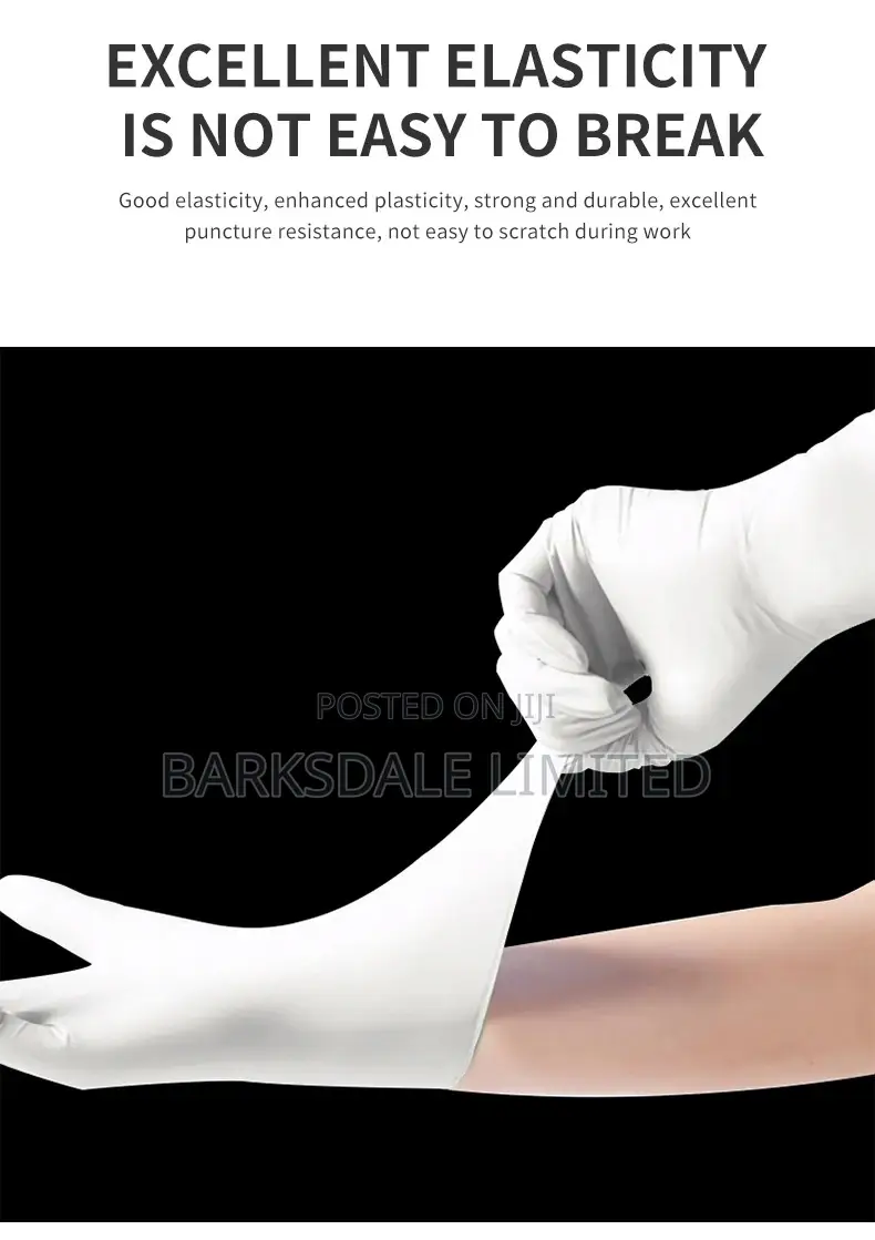 White Nitrile Medical Gloves Silicon Latex Rubber Kitchen