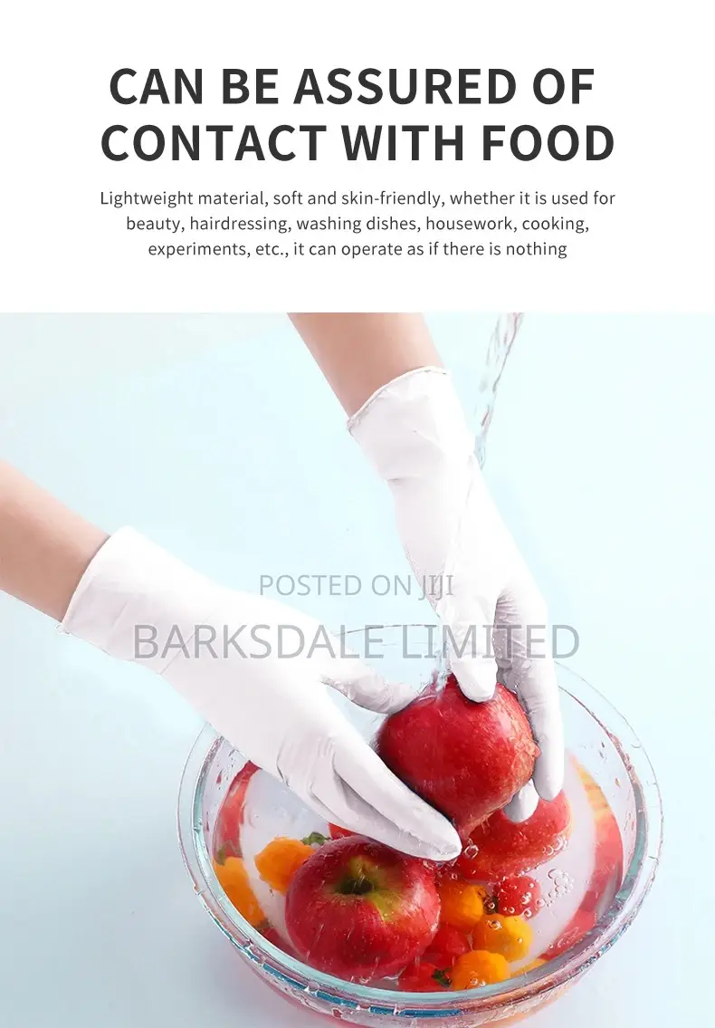 White Nitrile Medical Gloves Silicon Latex Rubber Kitchen