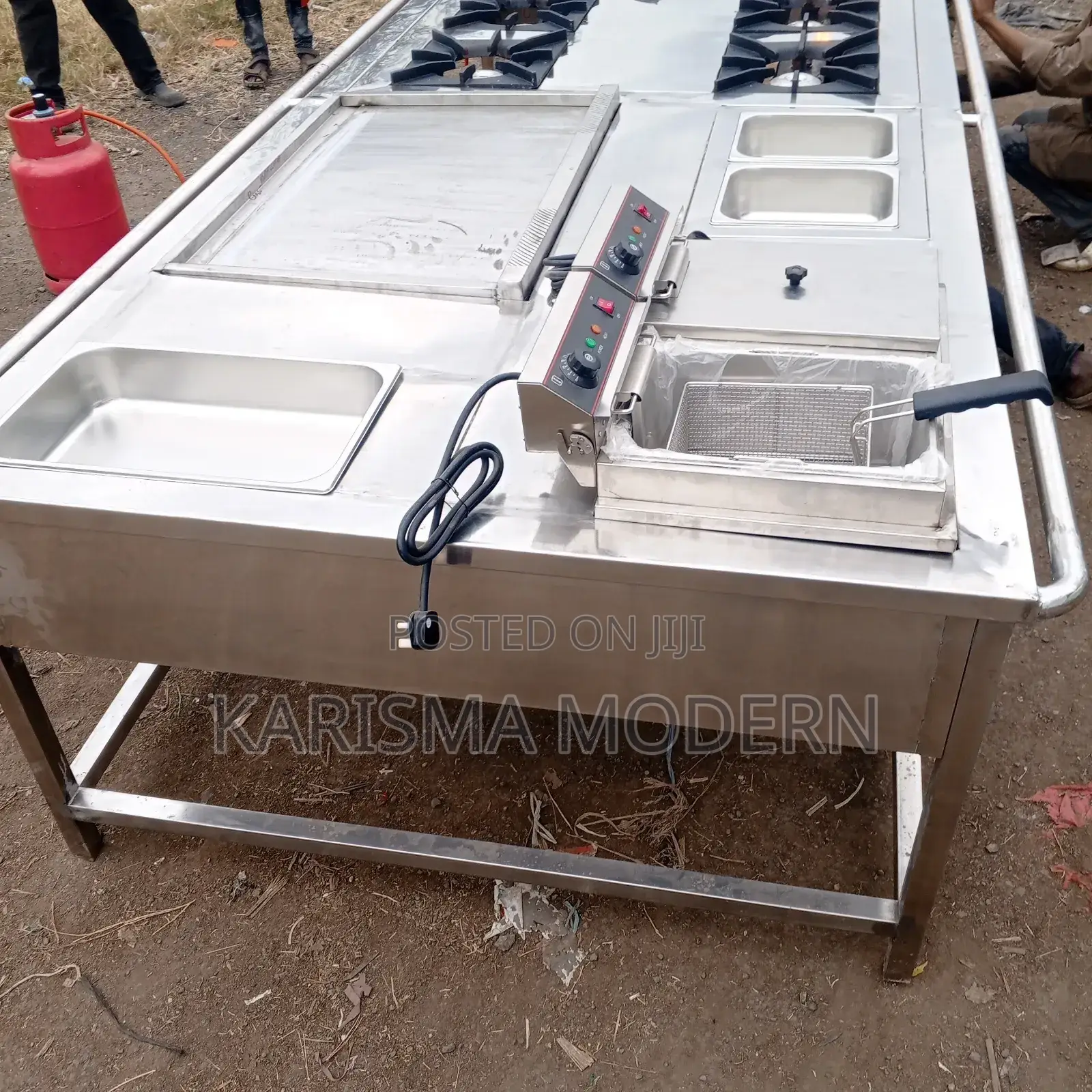 Silvery Stainless Steel Combined Cooker