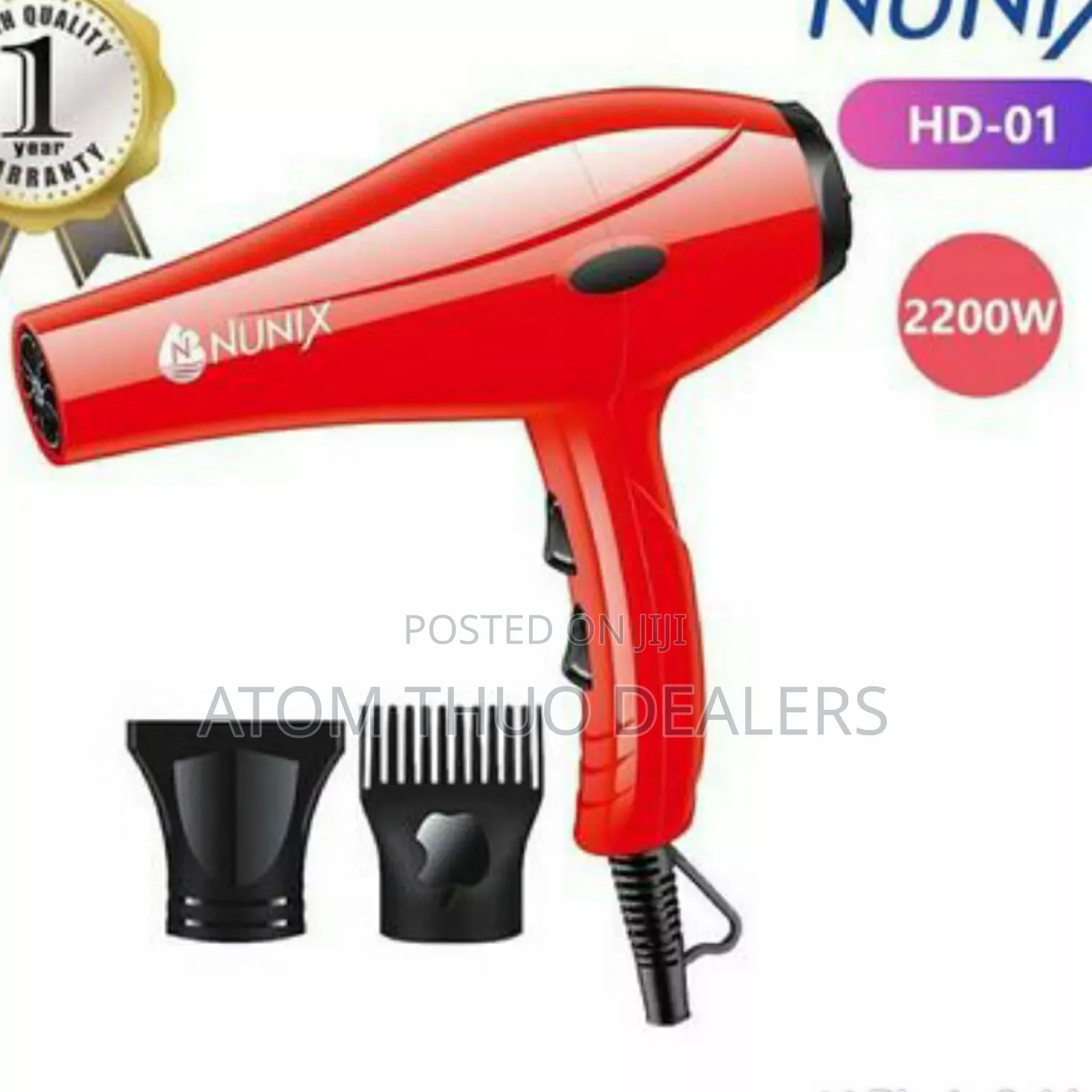 Nunix HD-01 Blow Dry Hair Dryer -Red