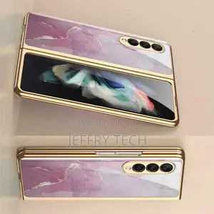 Tempered Gl Case for Samsung Galaxy Z Fold 3 5G Case Platin