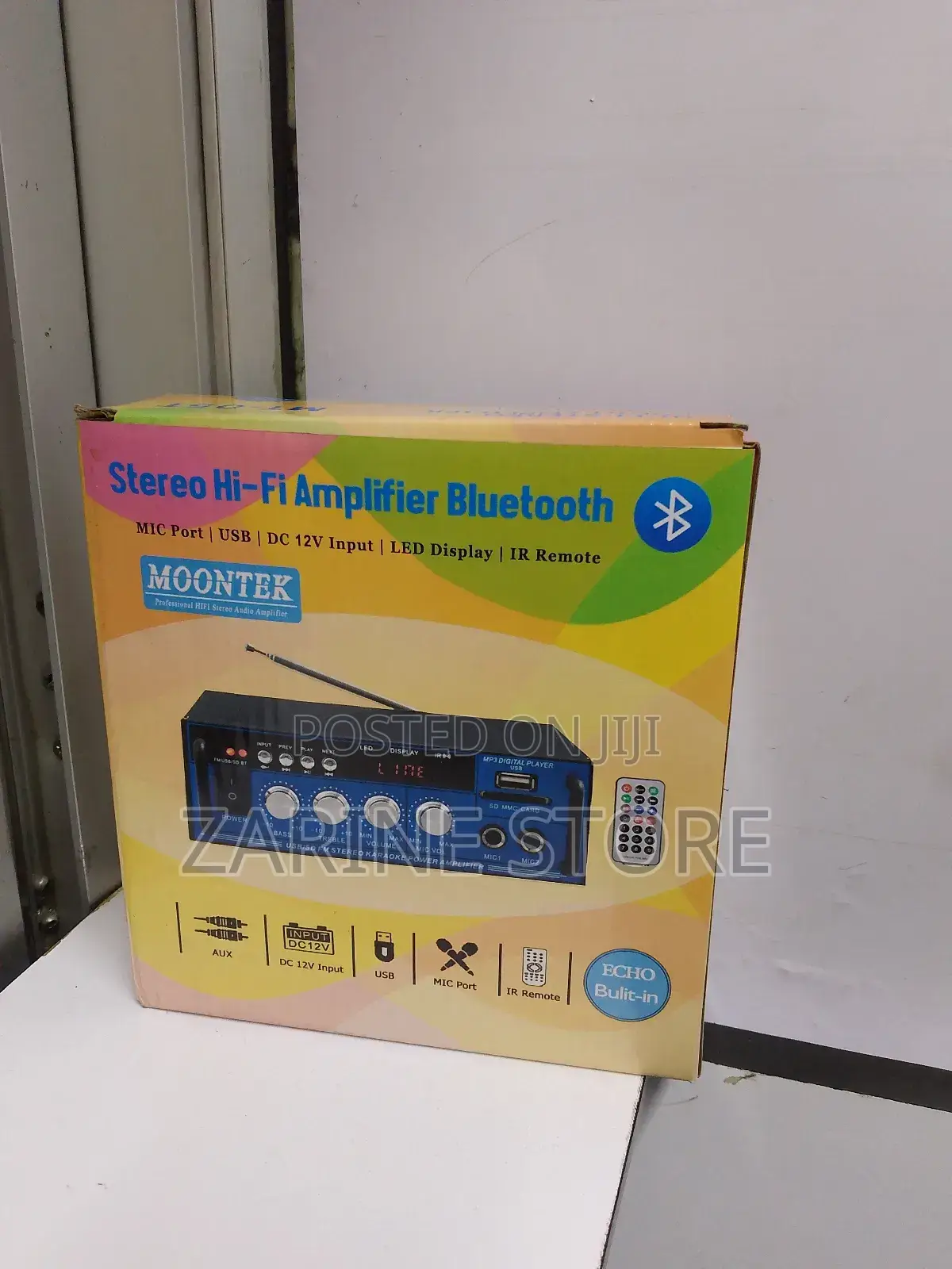 Stereo Hi-Fi Amplifier Bluetooth, AUX, USB, MIC Port, Remote