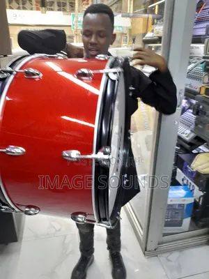 Drum 24inch/Marching Drum With Strap (Red Color)