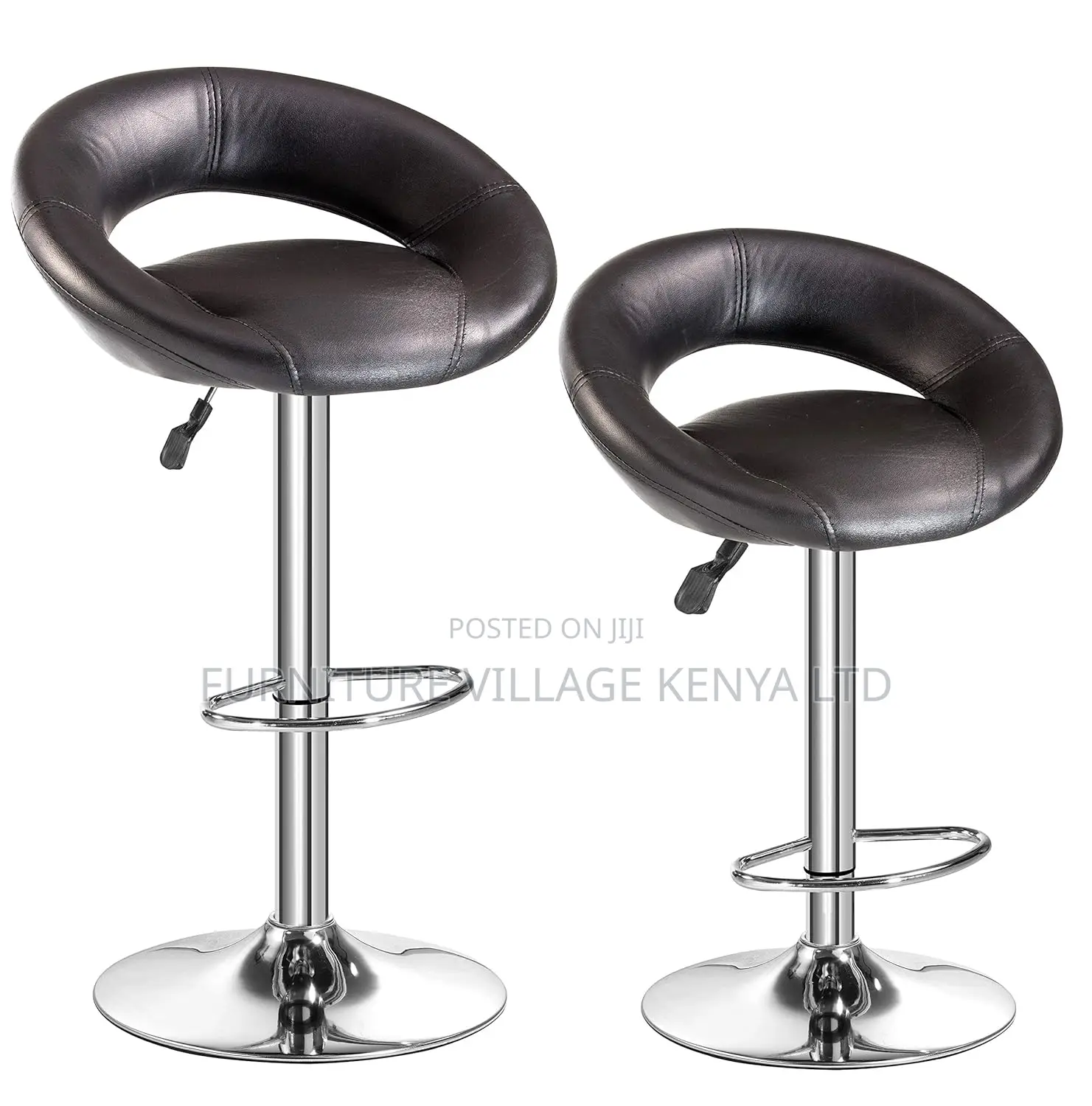 Height Adjustable Swivel Bar Stool/Kitchen Chair (Black)