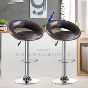 Height Adjustable Swivel Bar Stool/Kitchen Chair (Black)
