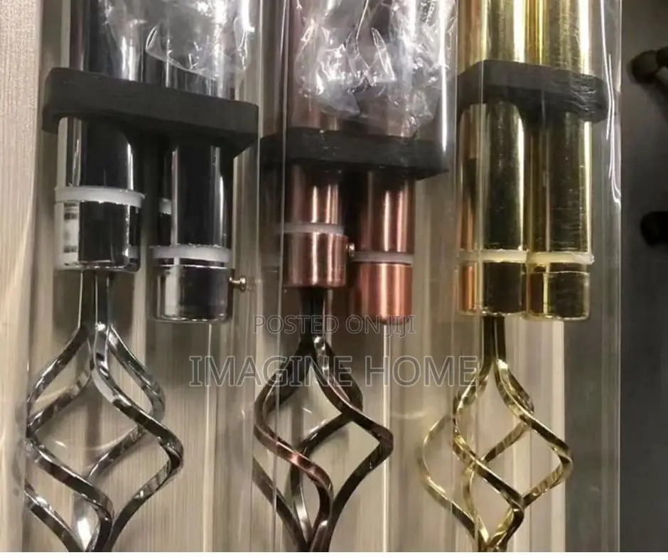 Black/Silver Brown Imported Curtain Rods/Curtains