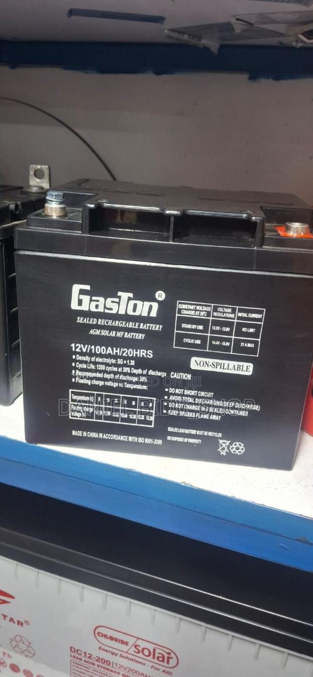 Gaston Agm Solar Rechargeable Battery 100ah 12v - main view