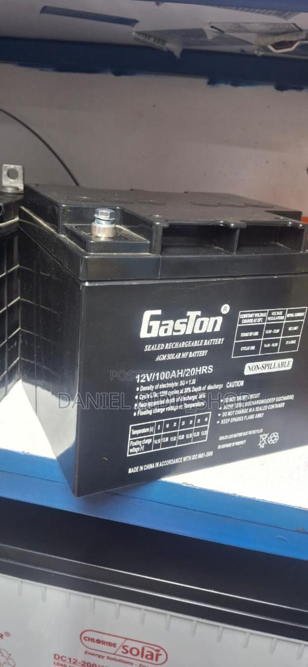 Gaston Agm Solar Rechargeable Battery 100ah 12v - thumbnail 2