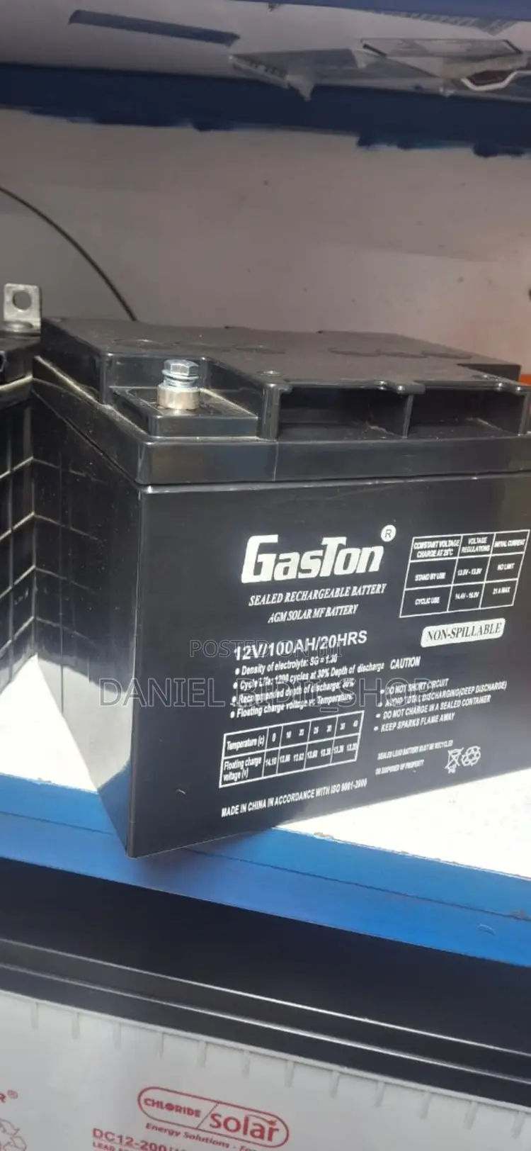 Gaston Agm Solar Rechargeable Battery 100ah 12v