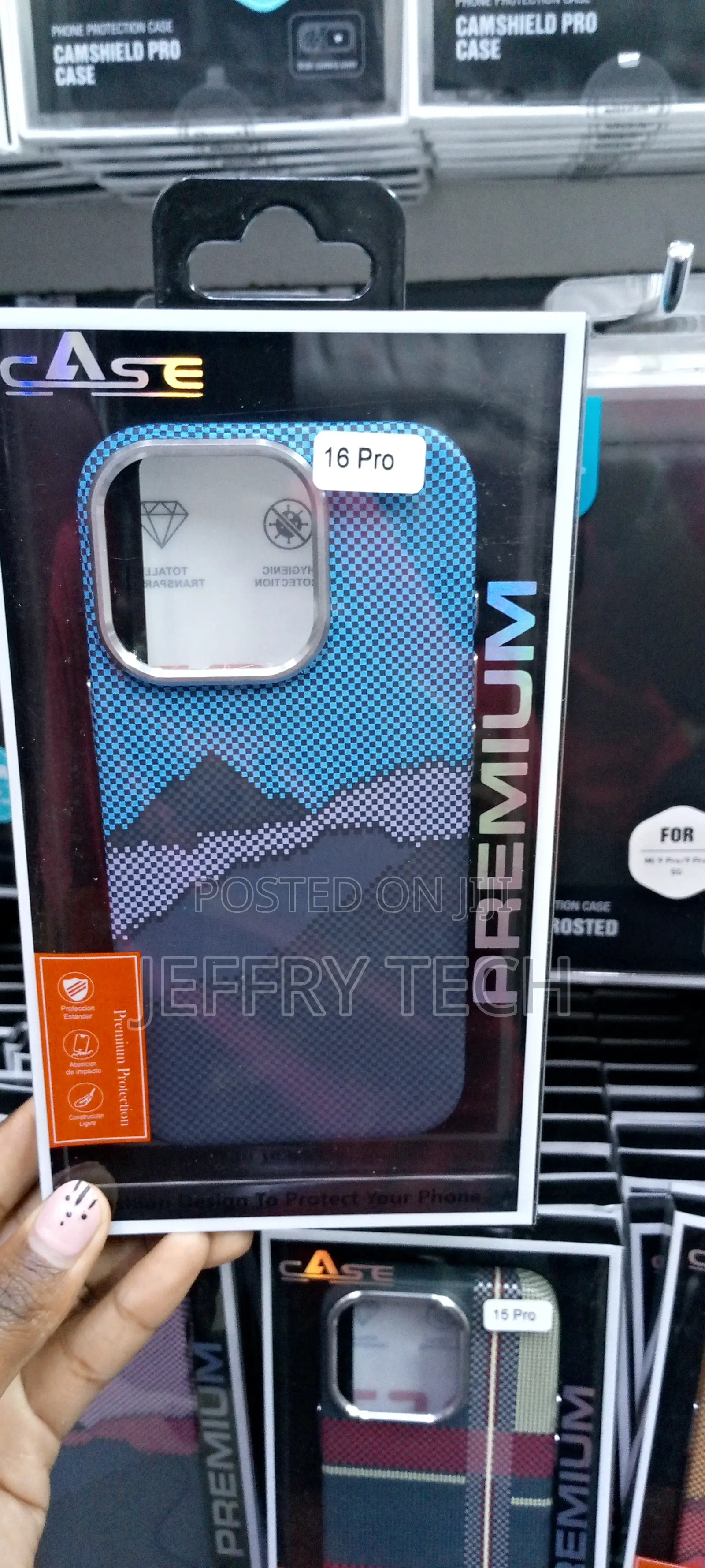 Colorful Carbon Fiber Pattern Case for iPhone 16 Pro