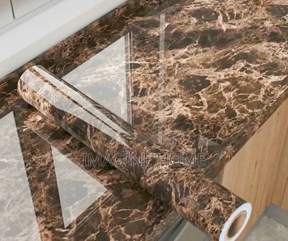 Brown Self Adhesive Marble Contact Paper