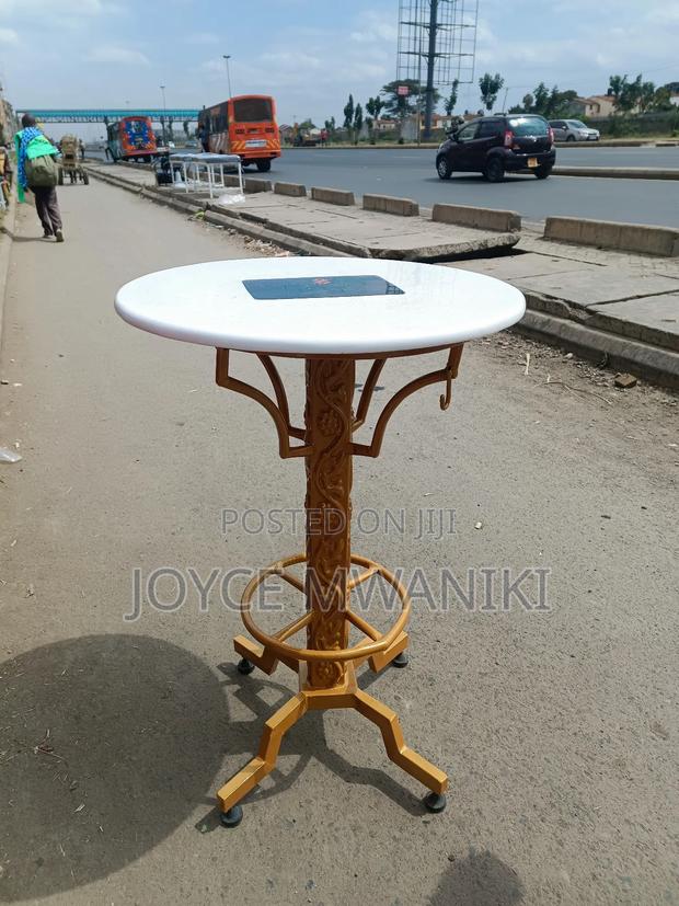 High Bar Marble Table With Powder Coated Gold Frame  - thumbnail 2