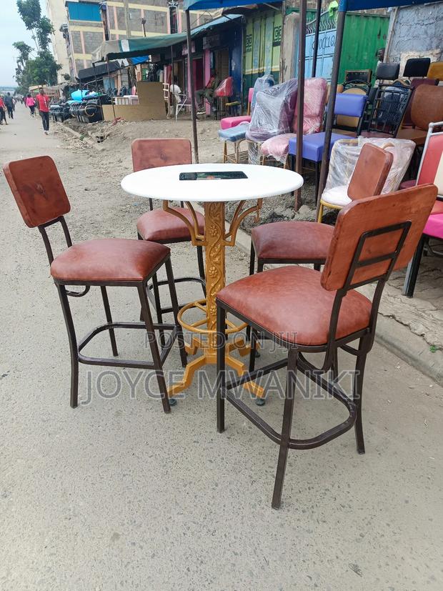 Powder Coated Set of High Bar Chairs Set.