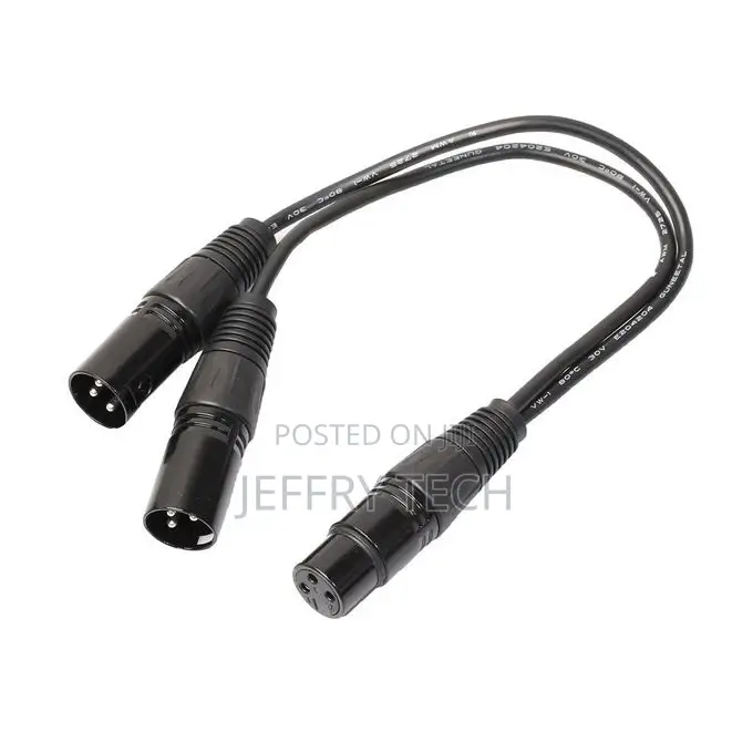 3 Pin XLR Audio Cable Female to 2 Male Y Splitter Adapter 1f