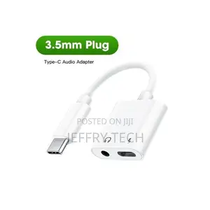 Dual Type C 3.5mm Jack Audio Headphone Adapter Plug for Sams
