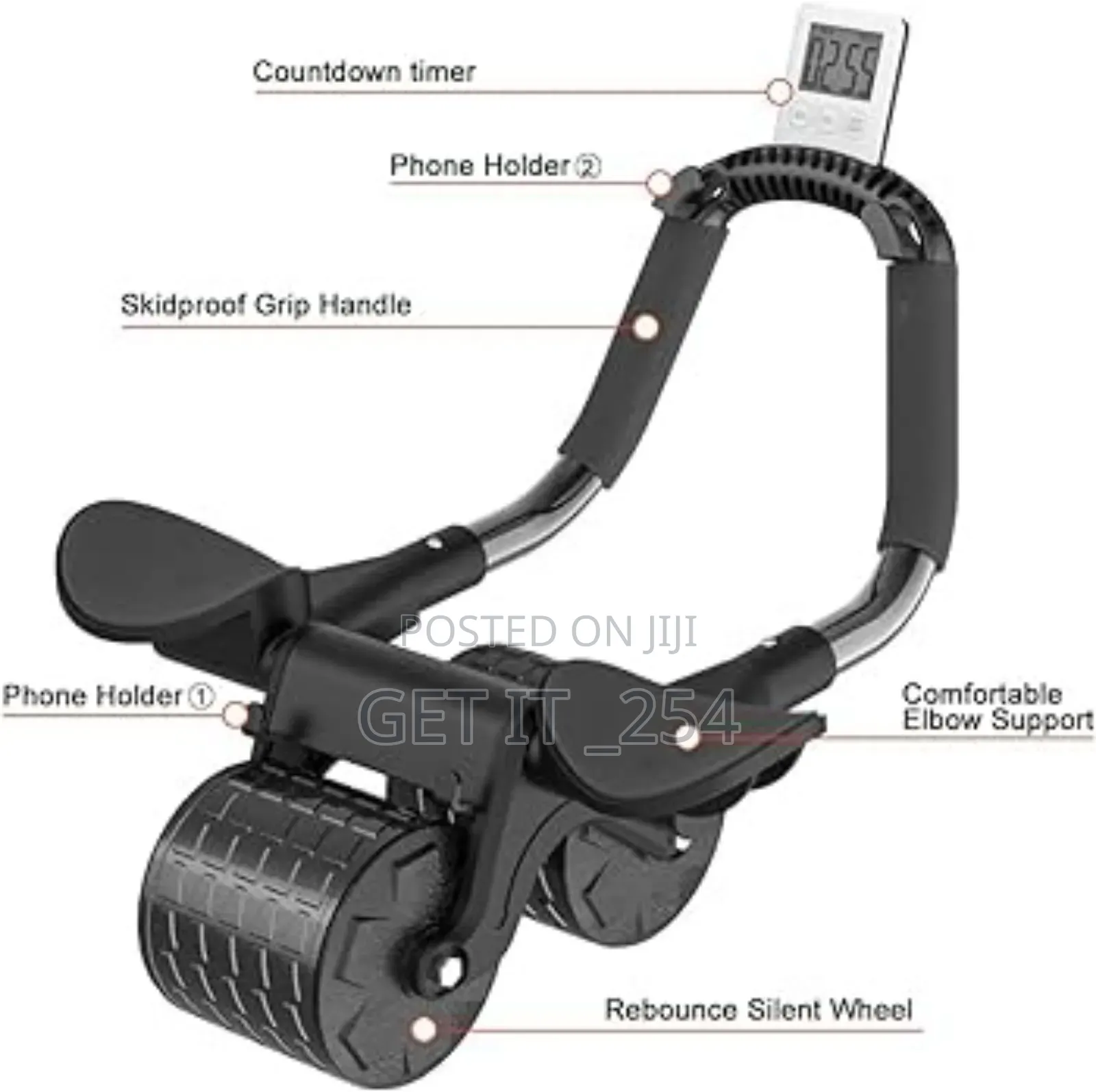 2 Elbow Pad Automatic Rebound Fitness Abdomenal Wheel Roller