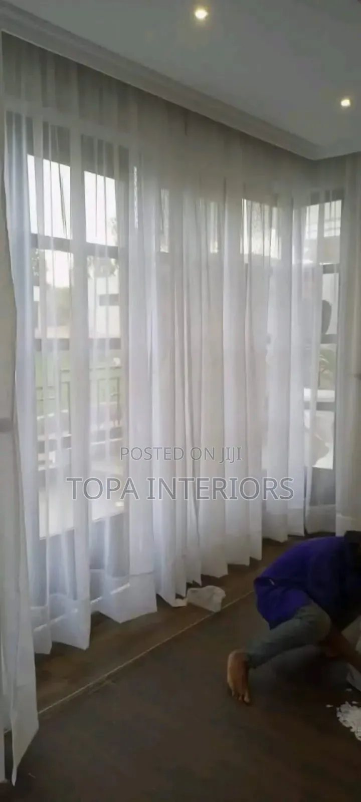 White Decorative Wide Window Sheers for Living Room