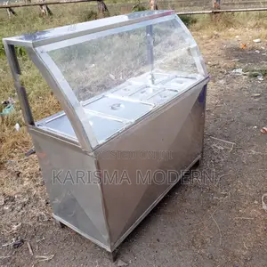Modernized Stainless Steel Curved Glass Food Warmers
