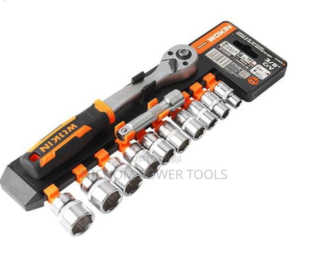 Wokin 154820 12 PCS 3/8" Ratchet Handle With Sockets Set