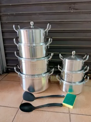 7pc Aluminium Sufuria With Handle and Lid