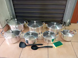 7pc Aluminium Sufuria With Handle and Lid