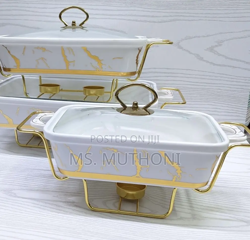 3pcs Ceramic Food Warmers /Serving Dishes